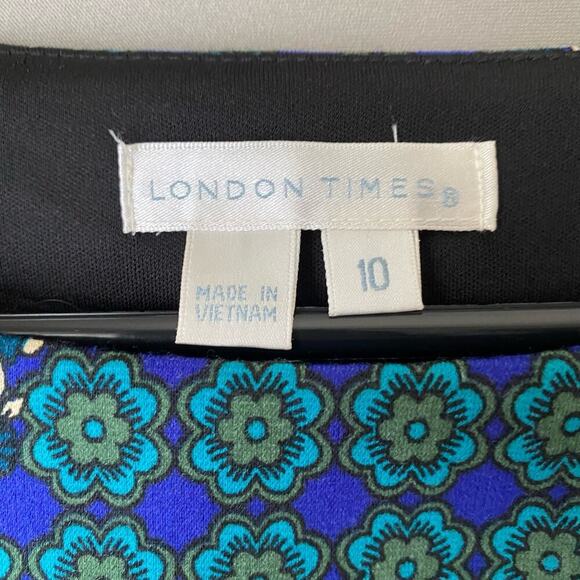 London times size 10 floral hippie, print‎ sheath career dress - Picture 4 of 8
